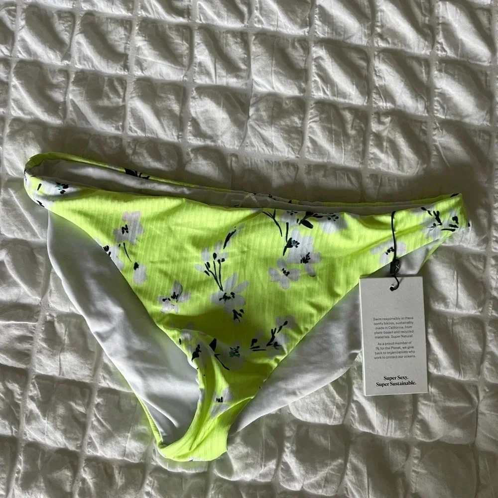 Vitamin A lime green floral bikini bottom